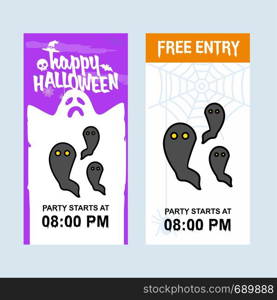Happy Halloween invitation design with ghost vector