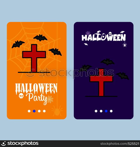 Happy Halloween invitation design with grave vector