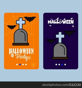 Happy Halloween invitation design with grave vector