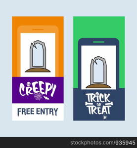 Happy Halloween invitation design with grave vector