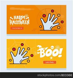 Happy Halloween invitation design with hand vector