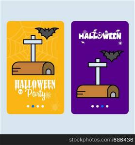 Happy Halloween invitation design with mailbox vector