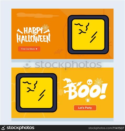 Happy Halloween invitation design with mirror vector