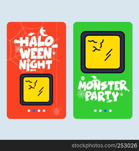 Happy Halloween invitation design with mirror vector