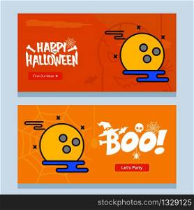 Happy Halloween invitation design with moon vector