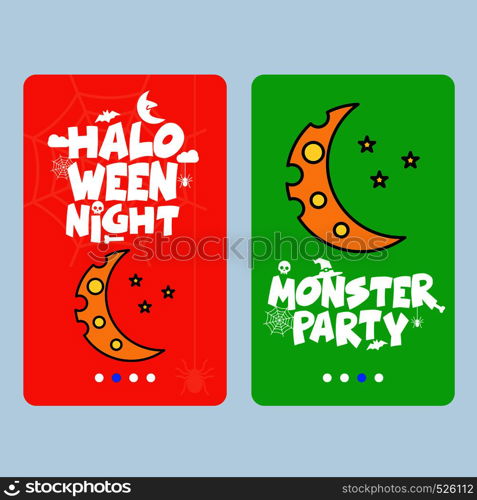 Happy Halloween invitation design with moon vector