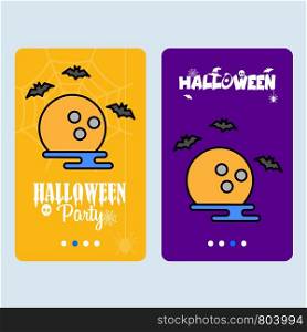 Happy Halloween invitation design with moon vector