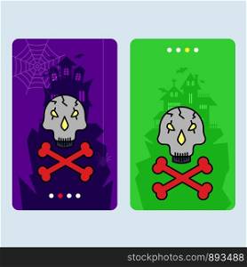Happy Halloween invitation design with skull vector