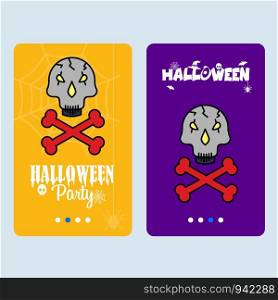 Happy Halloween invitation design with skull vector