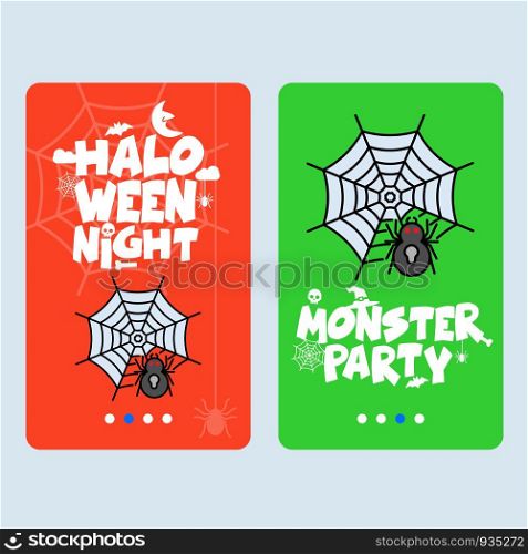 Happy Halloween invitation design with spider vector