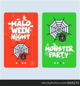 Happy Halloween invitation design with spider vector
