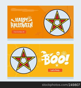 Happy Halloween invitation design with star vector