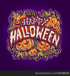 Happy halloween Jack o&rsquo;lantern Background Illustrations for poster publications and merchandise clothing line