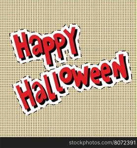 Happy Halloween label sticker, pop art retro vector illustration