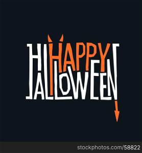 ""Happy Halloween" logotype design. Abstract Halloween holiday sign"