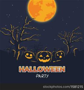 Happy halloween party banner background. Festival celebration poster layout