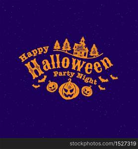 Happy Halloween Party , calligraphy, Logo ,Ghost , Scary ,spooky template Vector illustration.