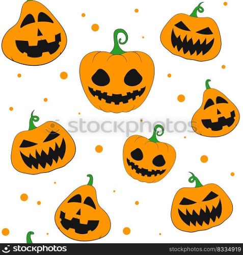 Happy Halloween. Seamless pattern with pumpkins. Consisting of collection pumpkin, accessory at Halloween. Rare pattern Halloween from seamless pumpkin.. Seamless pattern with pumpkins. Happy Halloween.