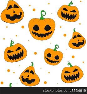 Happy Halloween. Seamless pattern with pumpkins. Consisting of collection pumpkin, accessory at Halloween. Rare pattern Halloween from seamless pumpkin.. Seamless pattern with pumpkins. Happy Halloween.