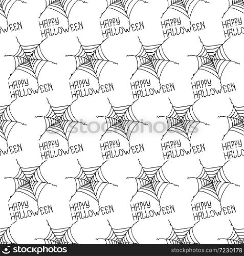 Happy Halloween. Seamless pattern with spider&rsquo;s web. Trick or treat.. Happy Halloween. Seamless pattern with spider&rsquo;s web. Trick or treat. Vector illustration. Background.