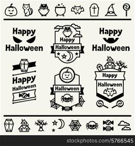 Happy halloween set of badges and icons.