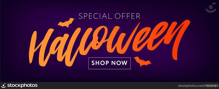 Happy Halloween Text Banner Lettering Holiday Special offer Shop. Happy Halloween Text Banner Lettering Holiday Special offer Shop Now