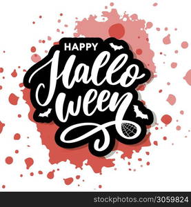 Happy Halloween Text Banner, Vector. Happy Halloween Text Banner, Vector lettering calligraphy