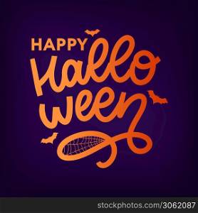 Happy Halloween Text Banner, Vector. Happy Halloween Text Banner, Vector lettering calligraphy