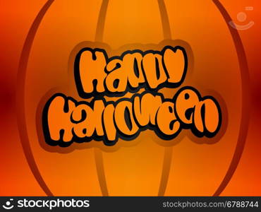 Happy halloween text lettering orange background vector illustration