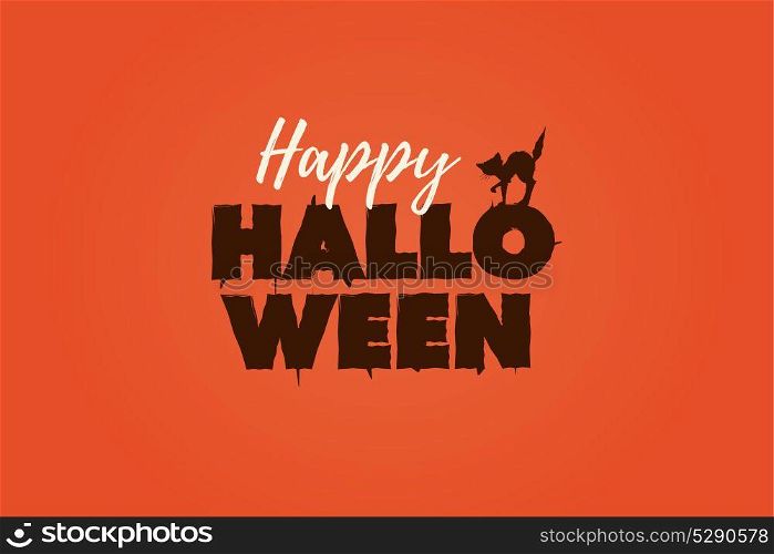 Happy Halloween text logo. Editable vector design.