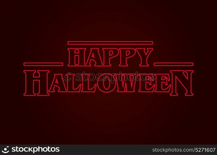 Happy Halloween text logo, eighties design. Editable vector design.