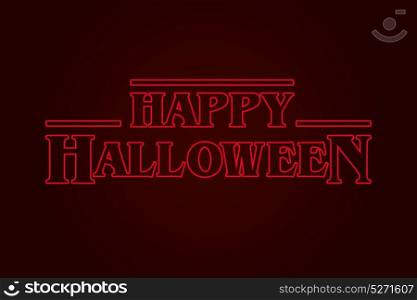 Happy Halloween text logo, eighties design. Editable vector design.