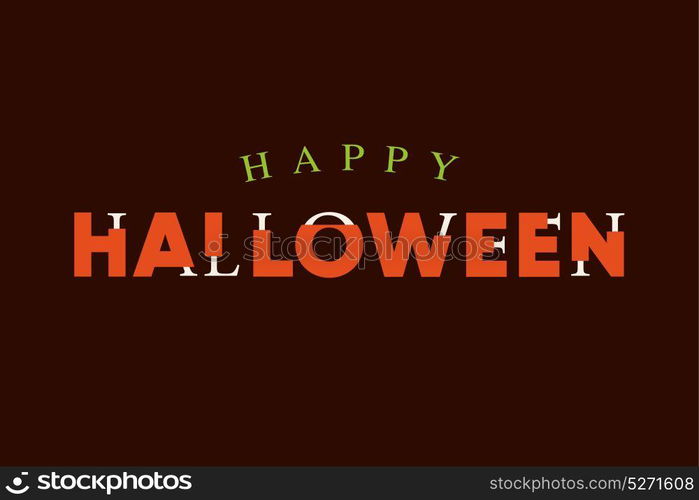 Happy Halloween text logo with lettering bones. Editable vector design.