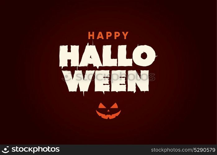 Happy Halloween text logo with pumpkin. Editable vector design.