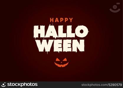 Happy Halloween text logo with pumpkin. Editable vector design.