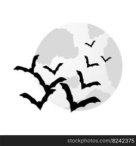 Happy Halloween theme moon element. Vector illustration.