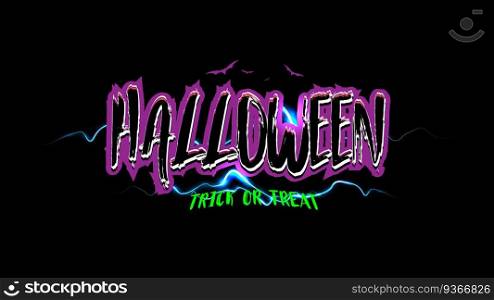 Happy halloween trick or treat text banner. Vintage, 80s, 90s and Old retro style font alphabet. T-shirt print lettering artwork