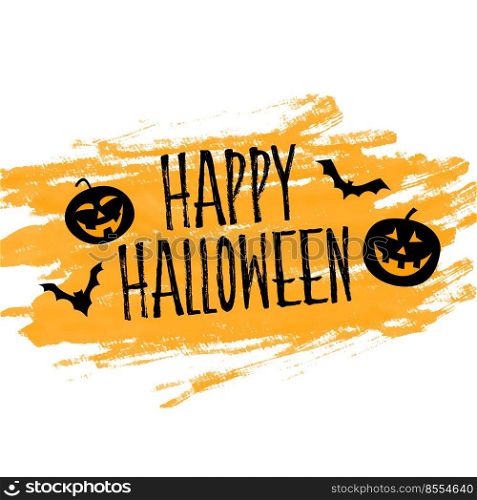 happy halloween yellow watercolor abstract background design