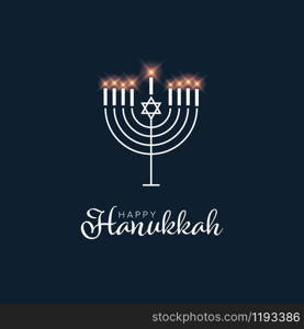 Happy hanukkach day card template with candlestick