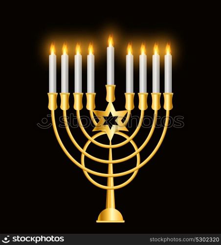Happy Hanukkah, Jewish Holiday Background. Vector Illustration. Happy Hanukkah, Jewish Holiday Background