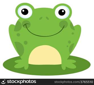 Happy Head Frog Cartoon Character