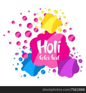 Happy Holi colorful background. Party banner for color celebration or festival.. Happy Holi colorful background.