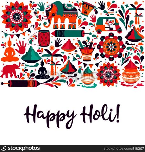 Happy holi vector elements for card design , Happy holi design.. Happy holi vector elements for card design , Happy holi design with colorful icon.