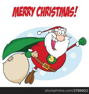Happy Holidays Greeting With Super Santa