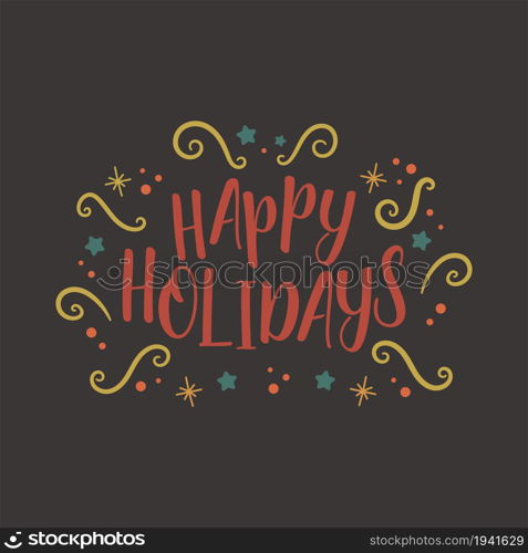 Happy Holidays lettering banner