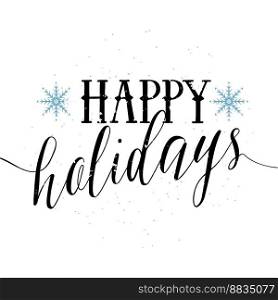Happy holidays lettering vector image