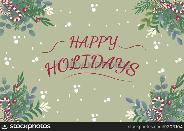 Happy Holidays vector text on background. Holidays design for invitation and greeting card, prints and posters.. Happy Holidays vector text on background.