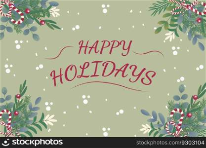 Happy Holidays vector text on background. Holidays design for invitation and greeting card, prints and posters.. Happy Holidays vector text on background.