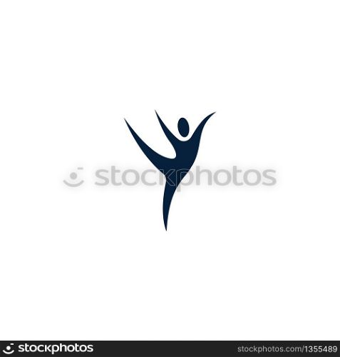 Happy human vector logo design. Health and fitness logo. Woman logo.
