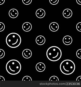 Happy Icon Seamless Pattern, Smiley Face Icon Vector Art Illustration